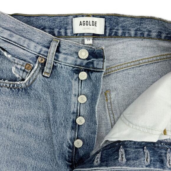 AGOLDE 90's Crop Jean Size 24 Suspend Blue - Picture 4 of 6